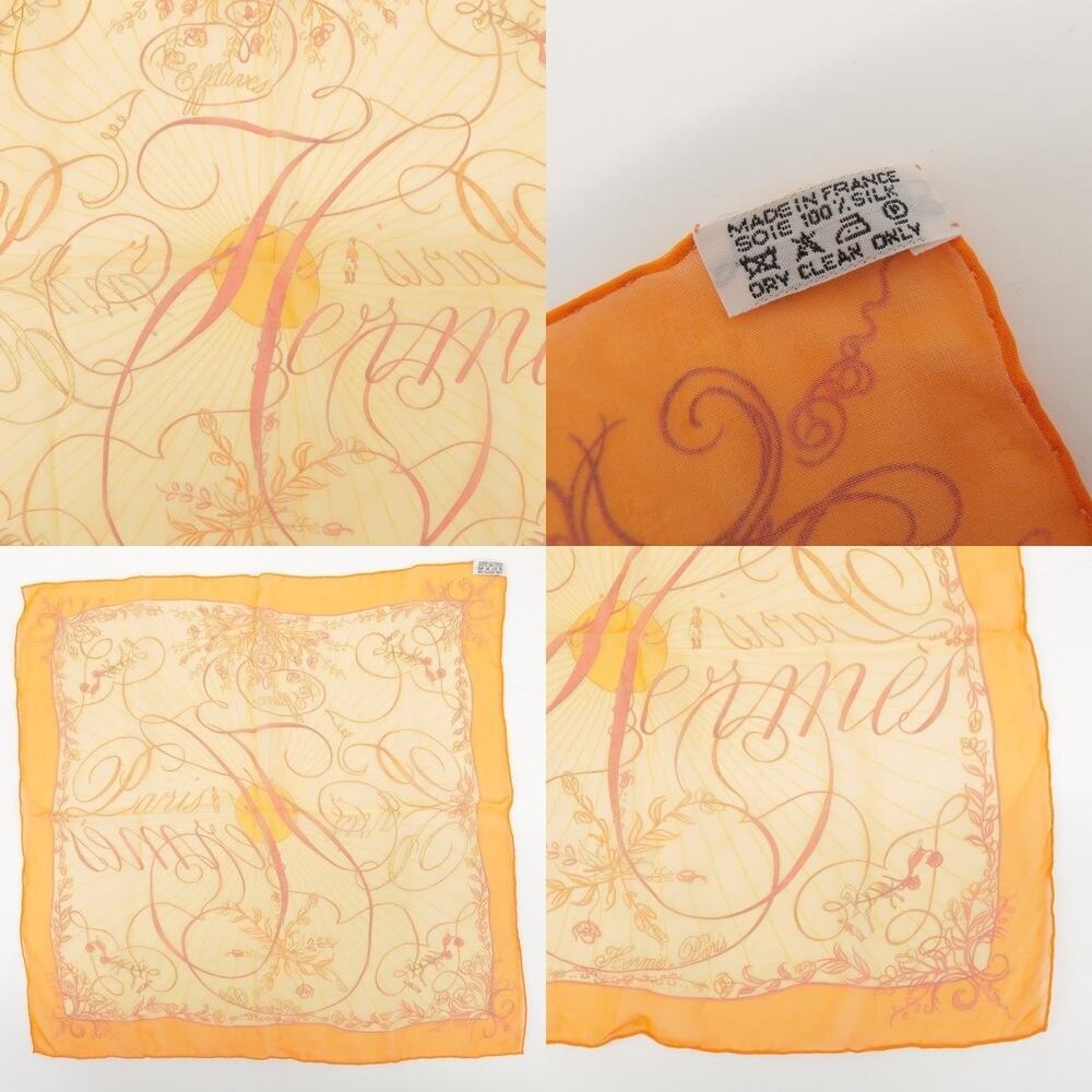 Hermes Carre 45 Effluves Silk Scarf Orange - Picture 8 of 8